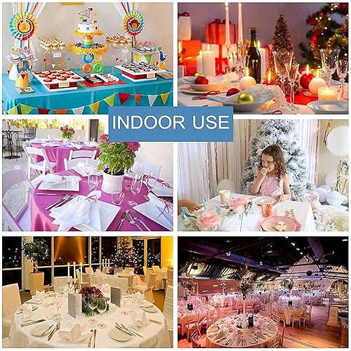 Miniatura 4 de Lamiza Paquete de 3 manteles de plástico desechables de alta calidad (54 x 108 pulgadas) para decoración de fiestas, mantel rectangular impermeable