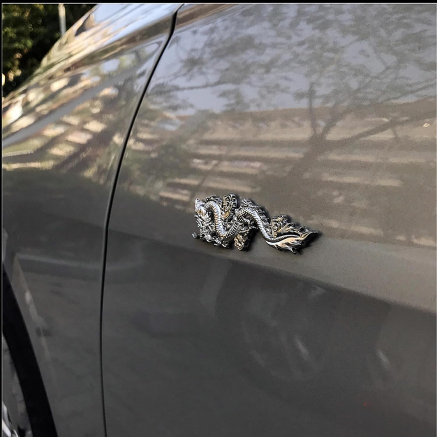 YUANZHOU 3D Dragon Metal Car Sticker for 2PCS Auto Car Motorcycle Logo Badge Emblem Tail Decals,Gold
