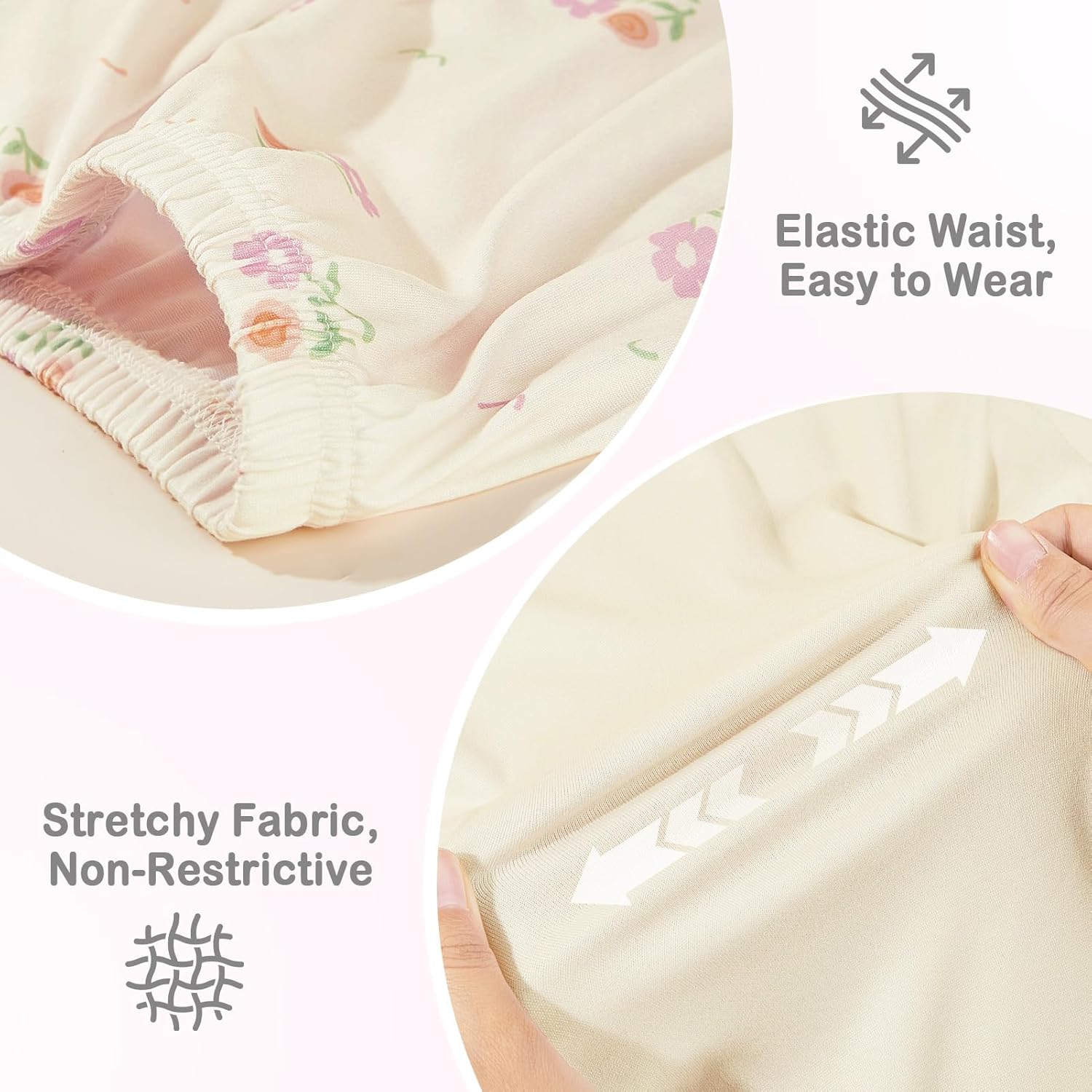 FIOBEE Girls Pajamas Sleepwear 3 Pieces Soft & Cute Summer Kids Pajama Sets Short Sleeve With Shorts & Long Pants PJS Clothes - Image 6