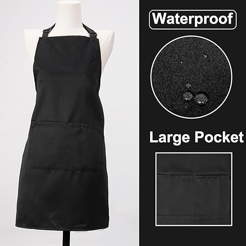Miniatura 5 de Delantal de cocina para mujeres y hombres con bolsillos, delantales de arte de chef para cocinar, pintura, cerámica, cerámica