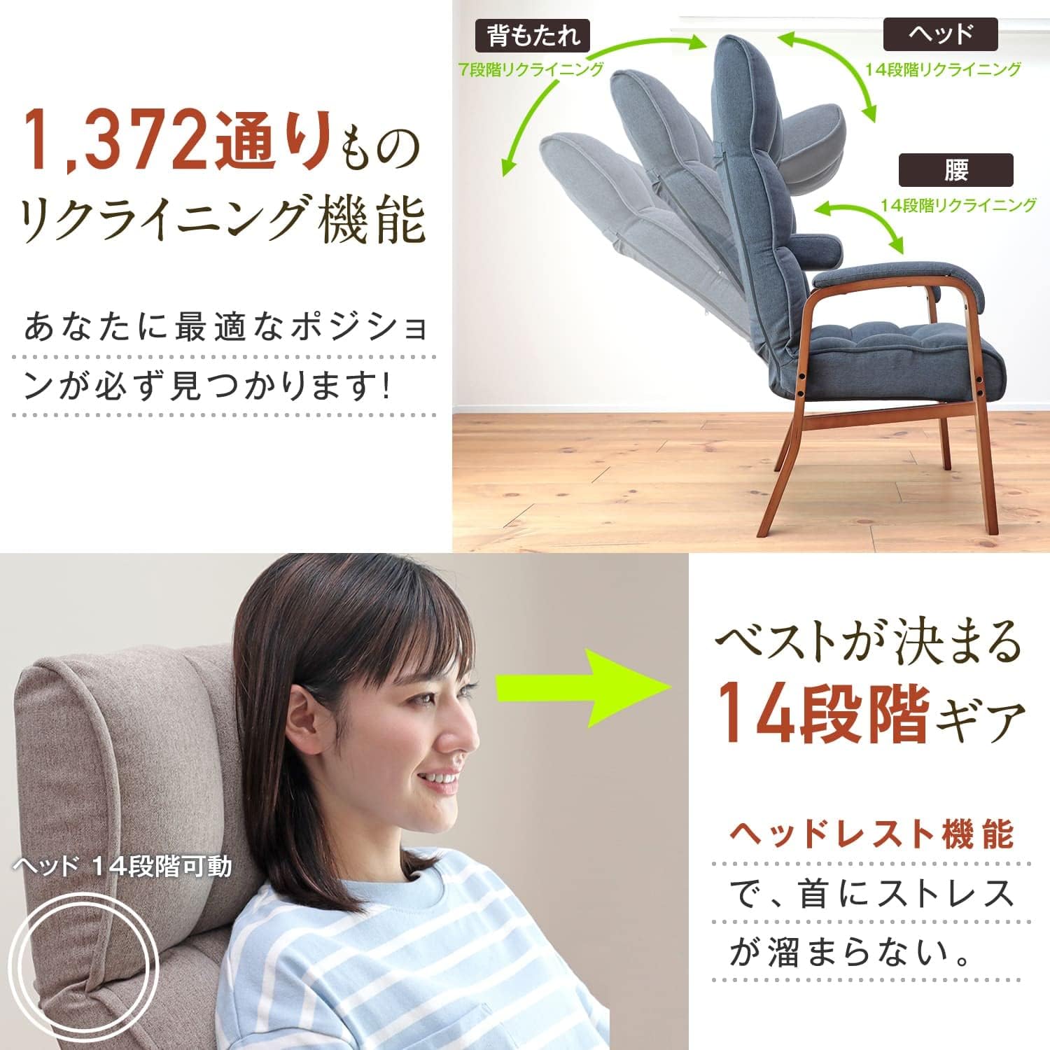 腰の神様がくれた高座椅子 [ヘッドリクライニング/背7段リクライニング Amazon｜腰の神様がくれた高座椅子 [ヘッドリクライニング/背7段