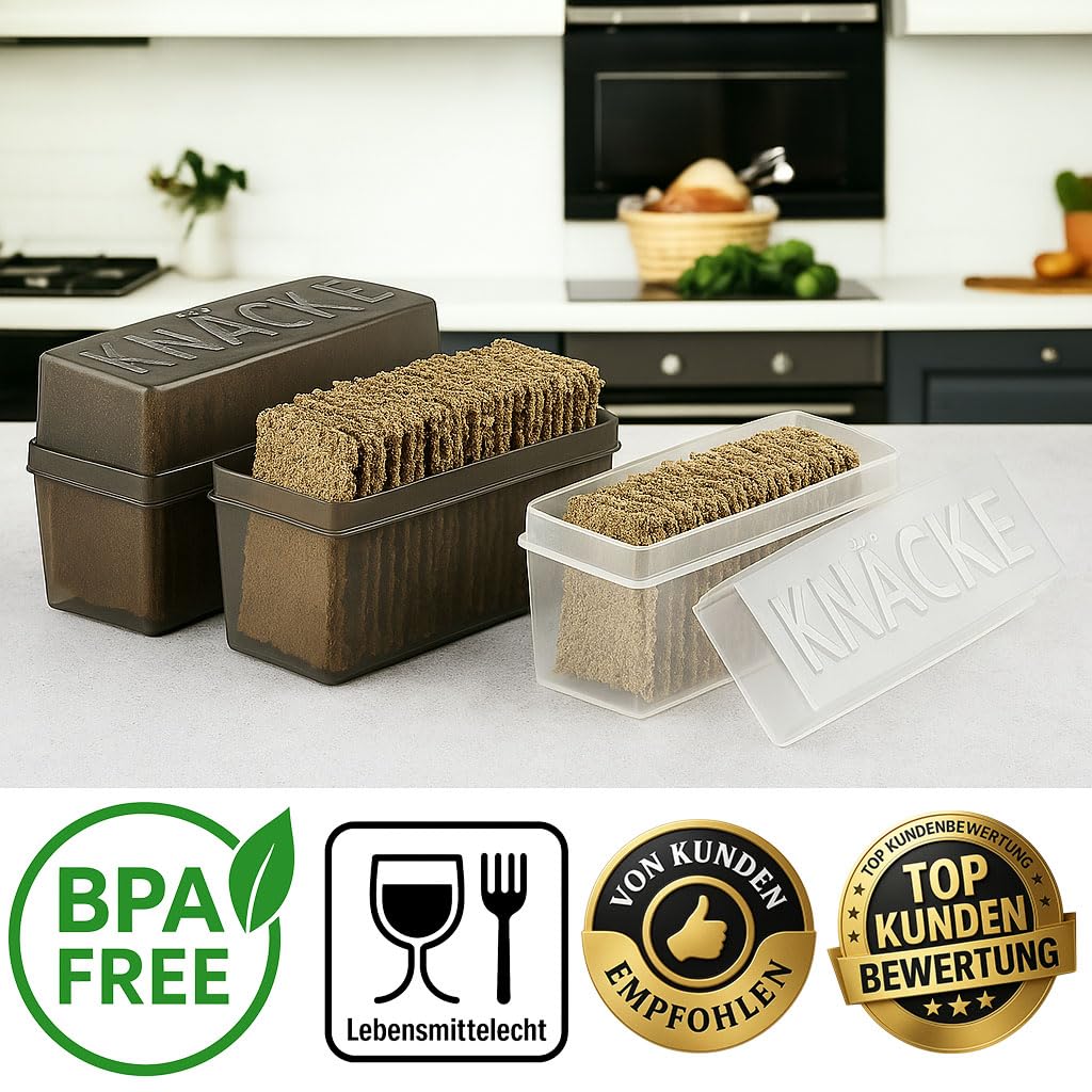 contenitore per pane croccante con coperchio - Brotbox - ermetico - scatola per la conservazione - Trasparente/bianco (2 pezzi - mix)