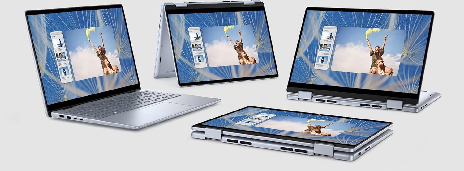 Dell Inspiron 14 7445 2-in-1 Laptop, 14" FHD+ Touchscreen, AMD Ryzen 5 8640HS(Beats i7-1255U), 16GB DDR5 RAM, 1TB PCIe SSD, Backlit KB, FP Reader, Type-C, FHD Webcam, Win 11 Home