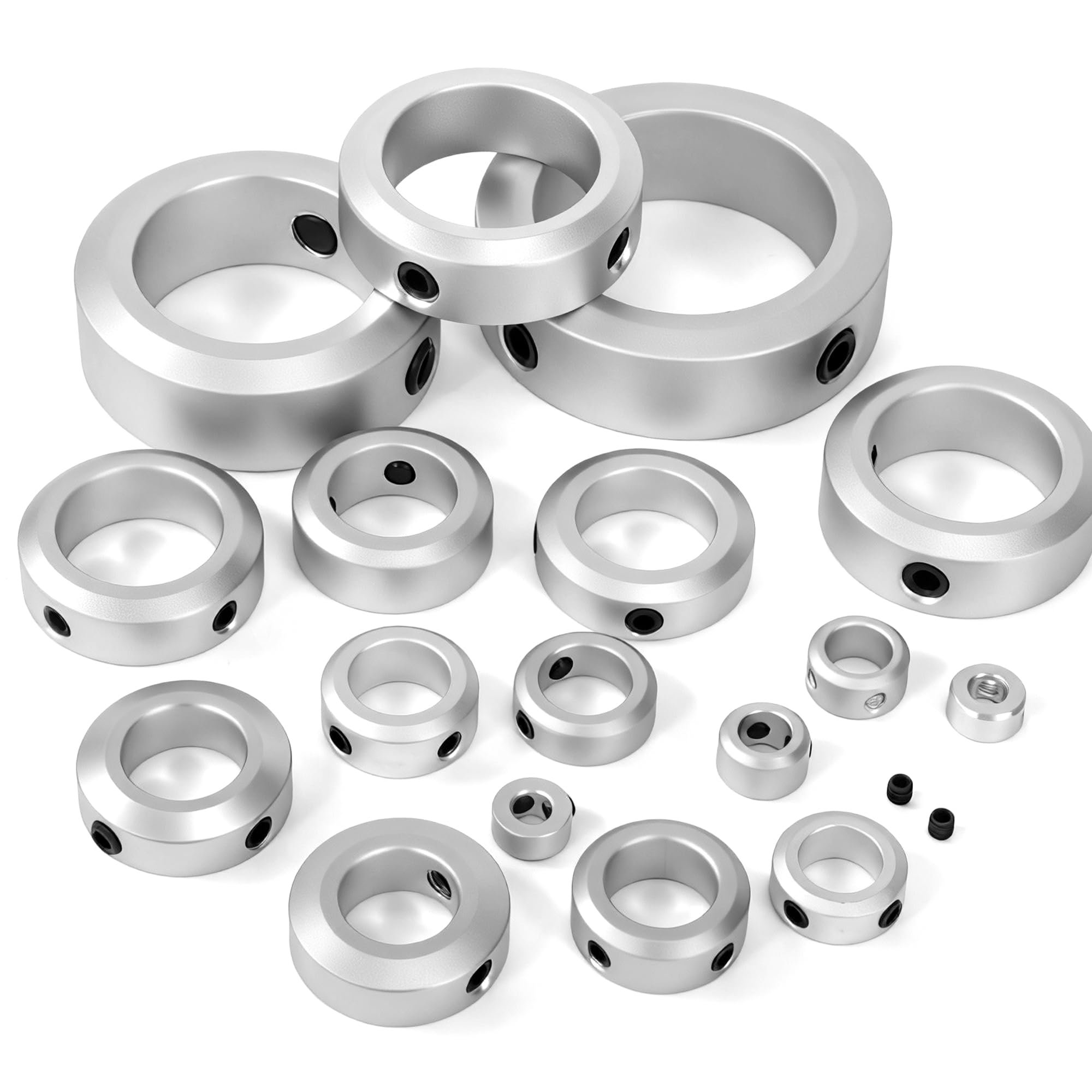 4 Stück Stellringe 50mm Bohrung 70mm AD 22mm Breite Wellensicherungsring Stellringe Welle aus Aluminiumlegierung für Rad Axle Getriebe Montagen CNC-Maschinen