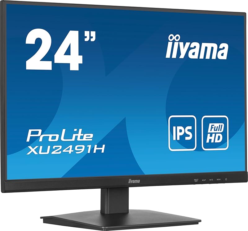 Ecran iiyama Prolite XU2491H-B1, Ultra Mince, Dalle IPS, 1920x1080@100Hz, 0.5ms. 300cd/m², 1300:1, 1xHDMI, 1xDisplay Port, VESA 100x100, sans scintillements + Anti lumière Bleue, TCO, i-Style Colour