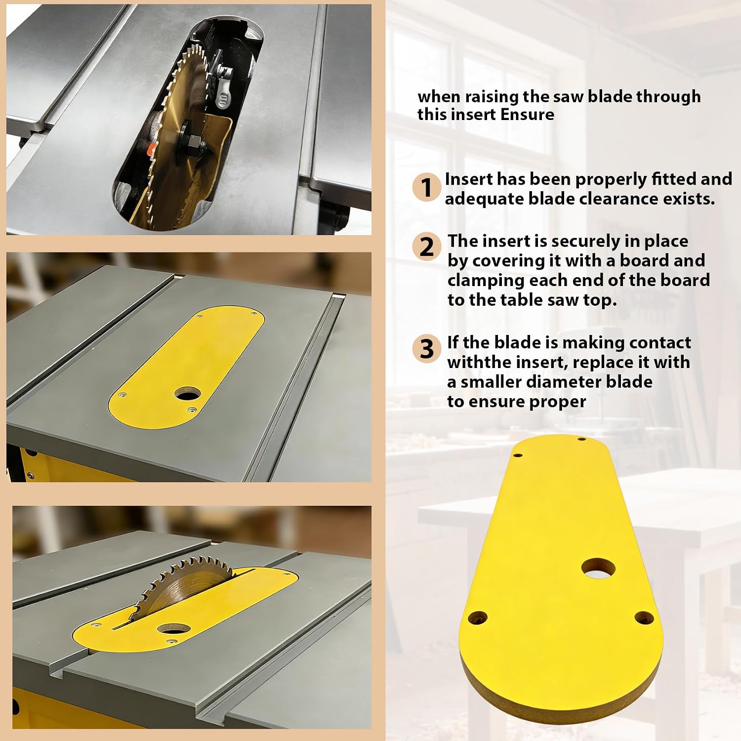 2 Pcs Zero Clearance Inserts for DeWalt Table Saw 7491, 7491RS, 745, 7480, 7490 (Type 1), 744, 746 with Leveling Screws