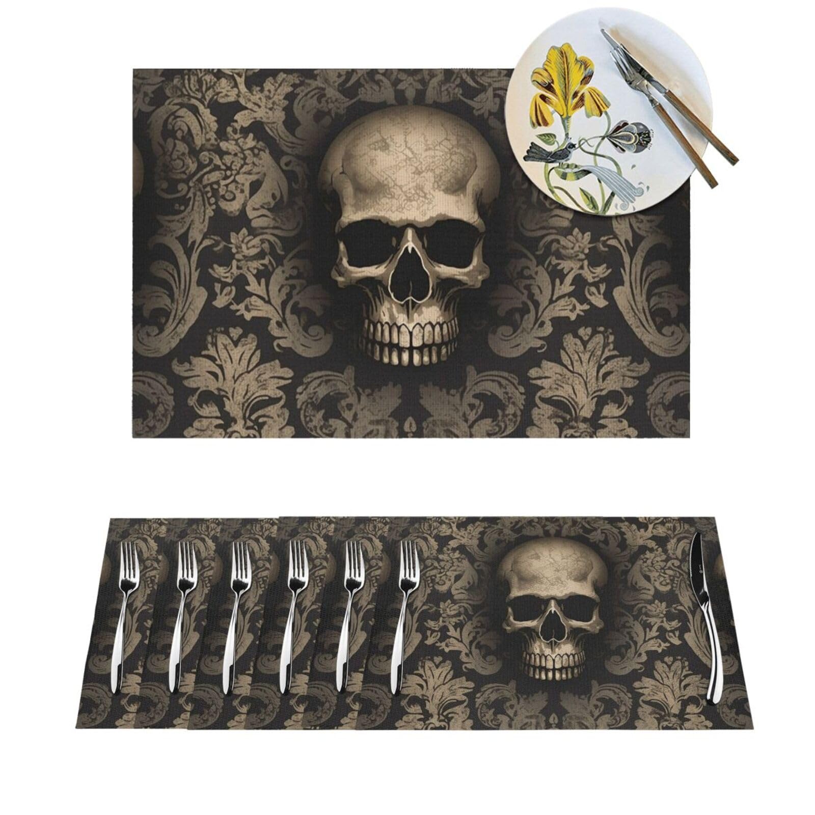 Tapis de table gothiques pour salle à manger : lot de 6 sets en PVC lavables