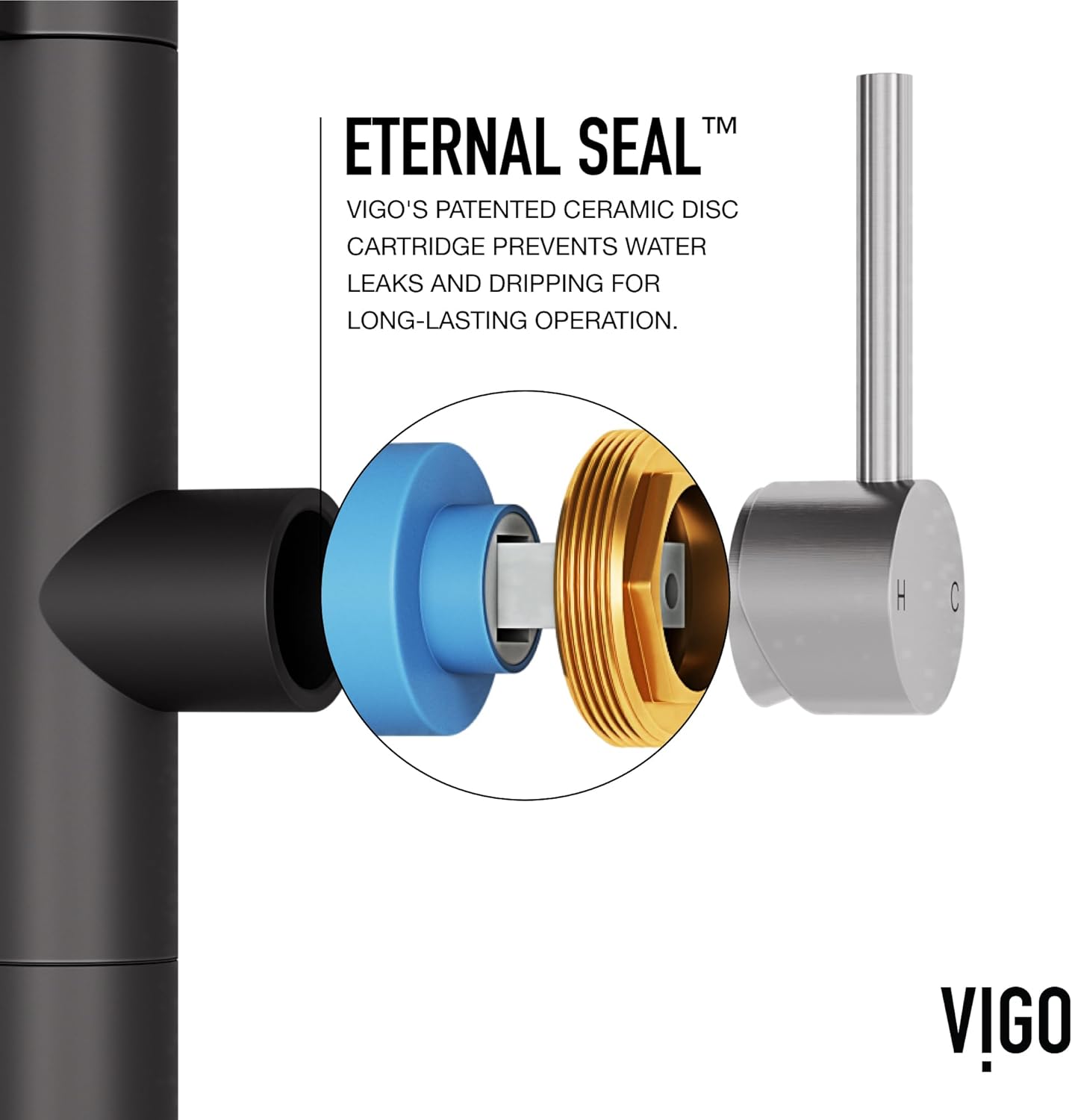 VIGO Edison Pro 20'' H Single Handle Pull Down Sprayer Kitchen Faucet in Stainless Steel and Matte Black-VG02052STMB