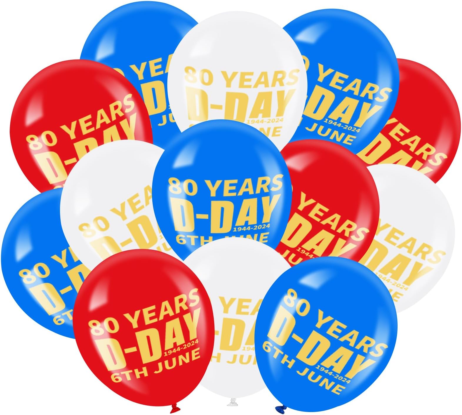 sesameless 36pcs D Day 80th Anniversary Decorations Balloons,1977-2024 Normandy Landings Balloons,10inch Balloons D Day Decorations with Three Colors,UK D Day for Soldier Army