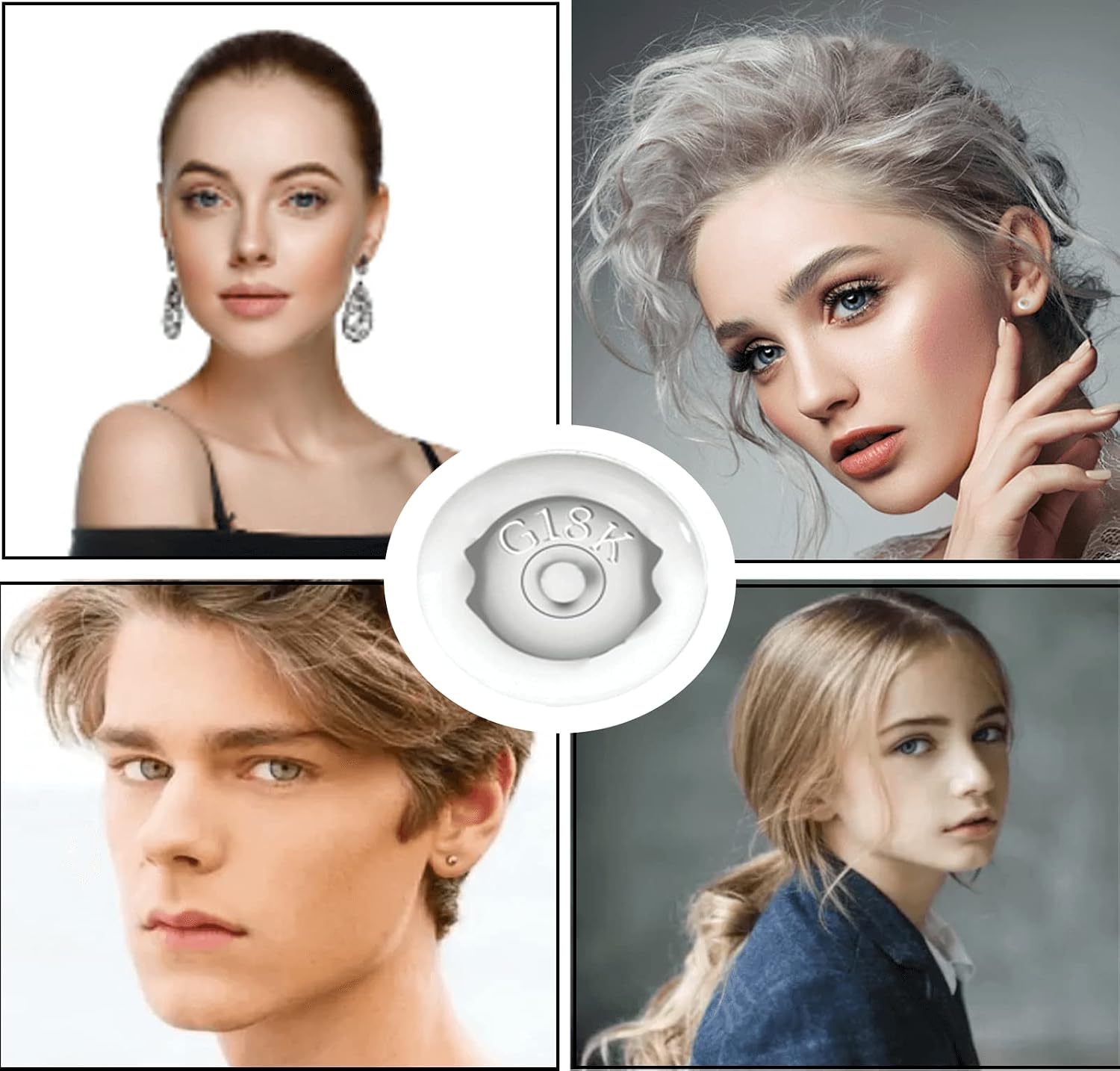 Earring Backs,18K Gold Silicone Earring Backs for Studs/Droopy Ears,Locking Secure Earring Backs for Heavy Earring,No-Irritate Hypoallergenice Soft Clear Earring Backs for Adults&Kids