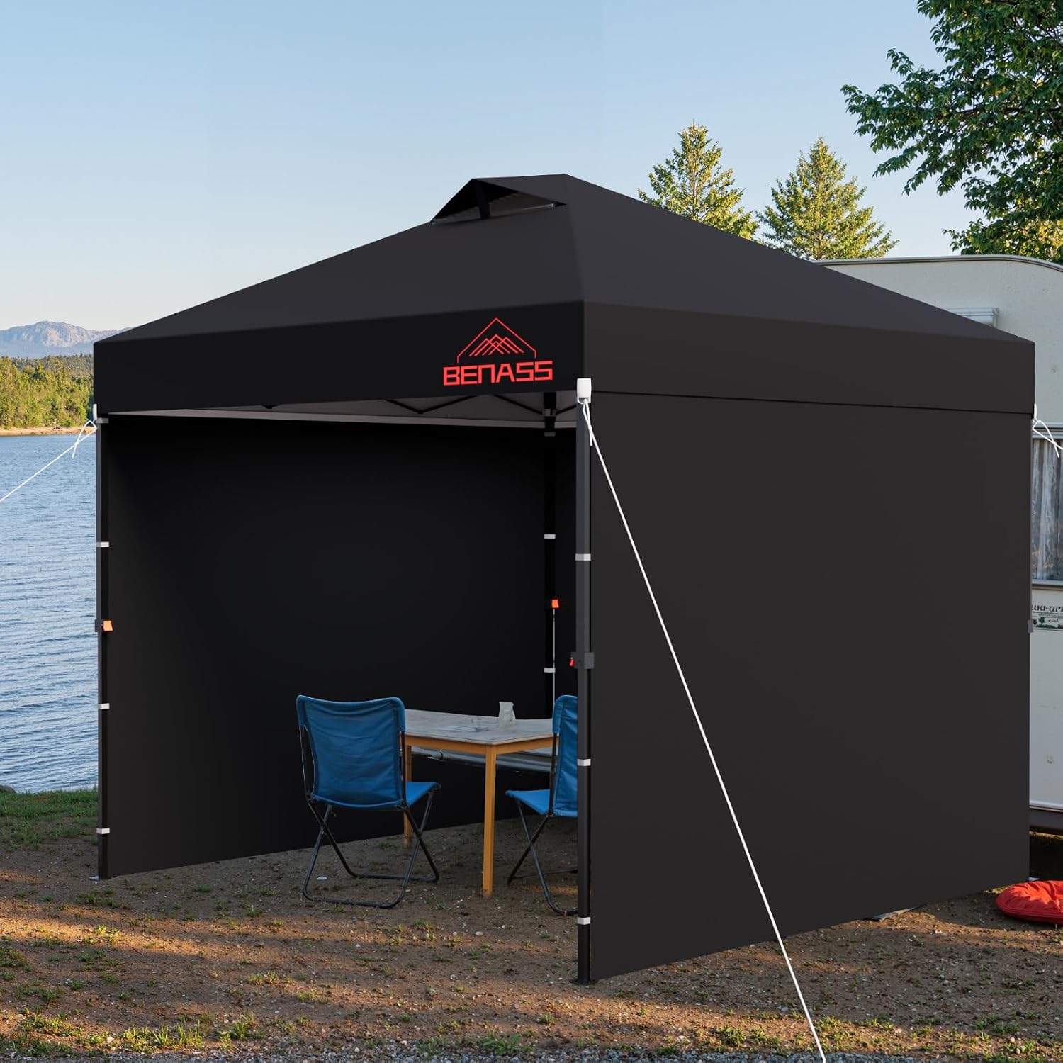 Replacement Sidewalls for 10x10 Pop Up Canopy with 1" Velcro Strip (3 Pack, Black)