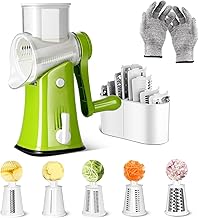 MASTERTOP Accessoires pour râpe à légumes - 5 Tambours rotatifs en Acier Inoxydable