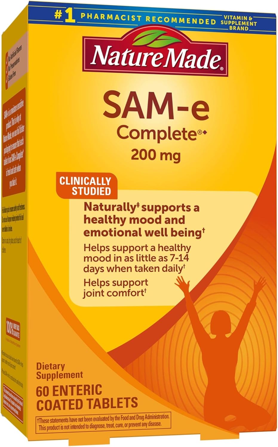 SAM-e Complete 200 mg Tablets, 60 Count for Supporting a Healthy Mood