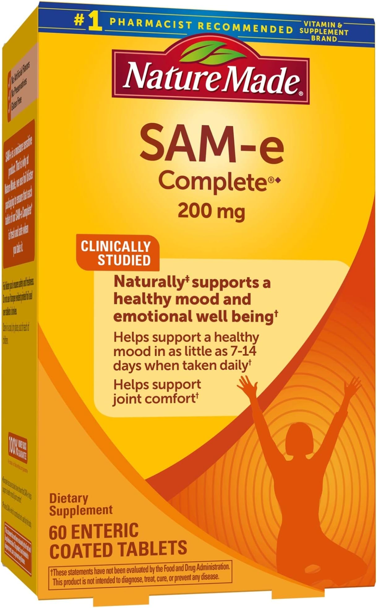 SAM-e Complete 200 mg Tablets, 60 Count for Supporting a Healthy Mood