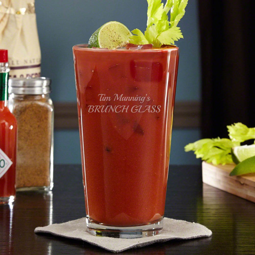 Personalized Bloody Mary Cocktail Drinking Glass - Dishwasher Safe Bloody Mary Pint Glasses Custom Product