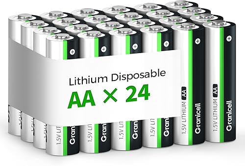 Paquete de 24 baterías AA de litio 1.5V para cámaras Blink, cerraduras inteligentes, alarmas y dispositivos tecnológicos Vida útil de 10 años, a