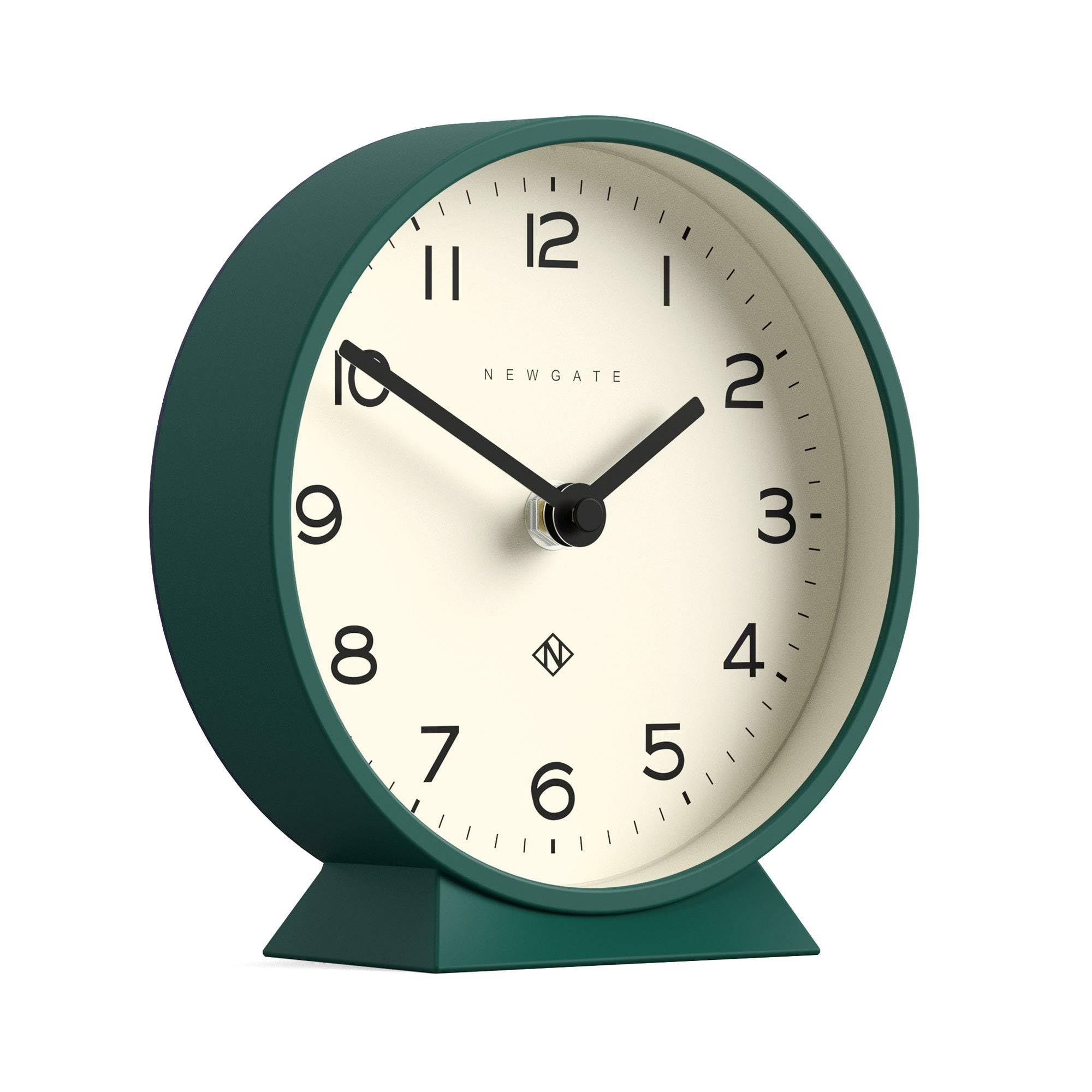 Newgate® M Orologio da scrivania Mantel Echo | Design moderno a tondo | Verde Eden | Numeri facili da leggere | Stile contemporaneo per scrivania, tavolo, mensola o comodino