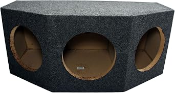 American Sound Connection Car Audio Triple 10" Sealed Subwoofer Rear Angle 3 Sub Box Stereo Enclosure