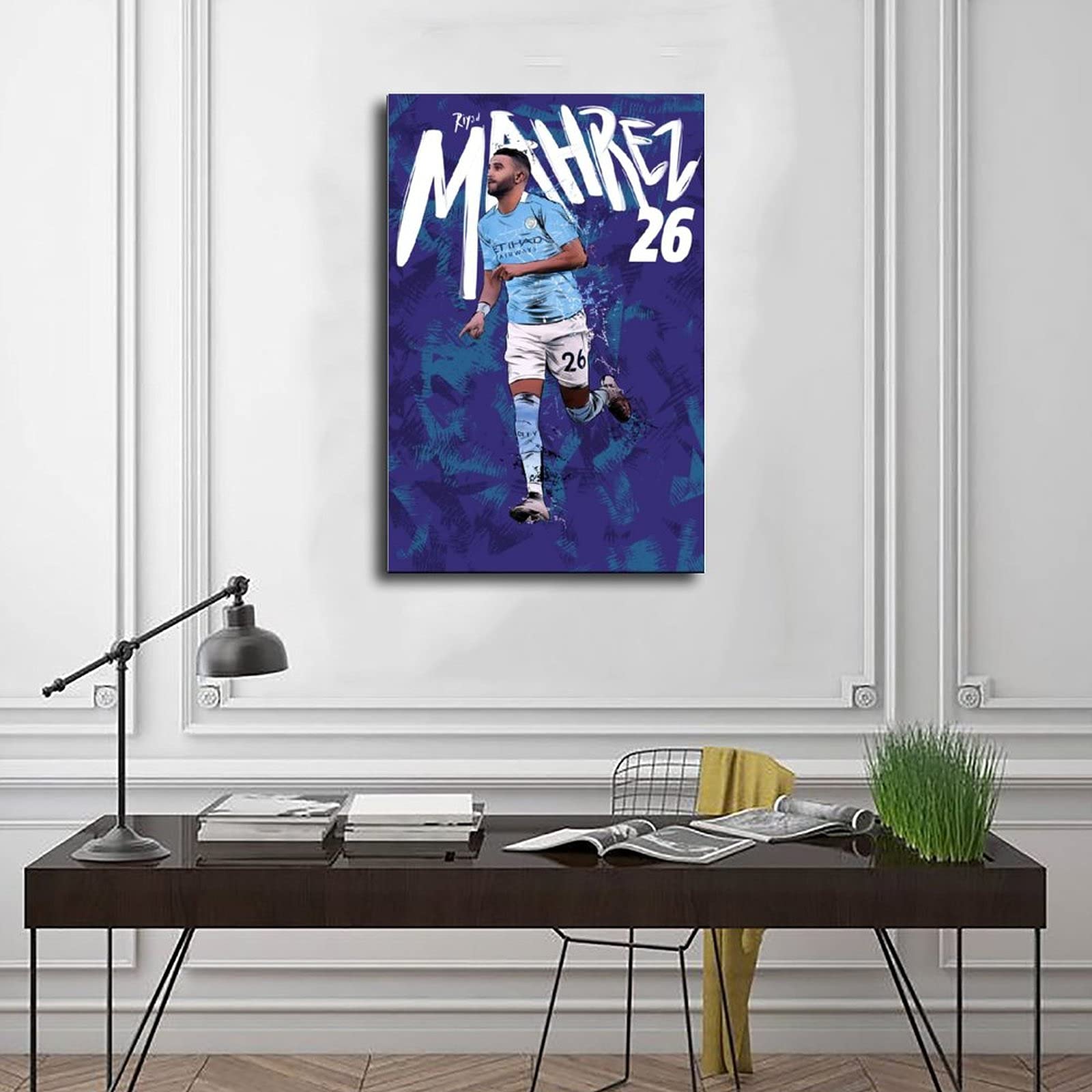 Amazon｜サッカー選手リヤドマフレズ壁画サッカーHDポスターキャンバス