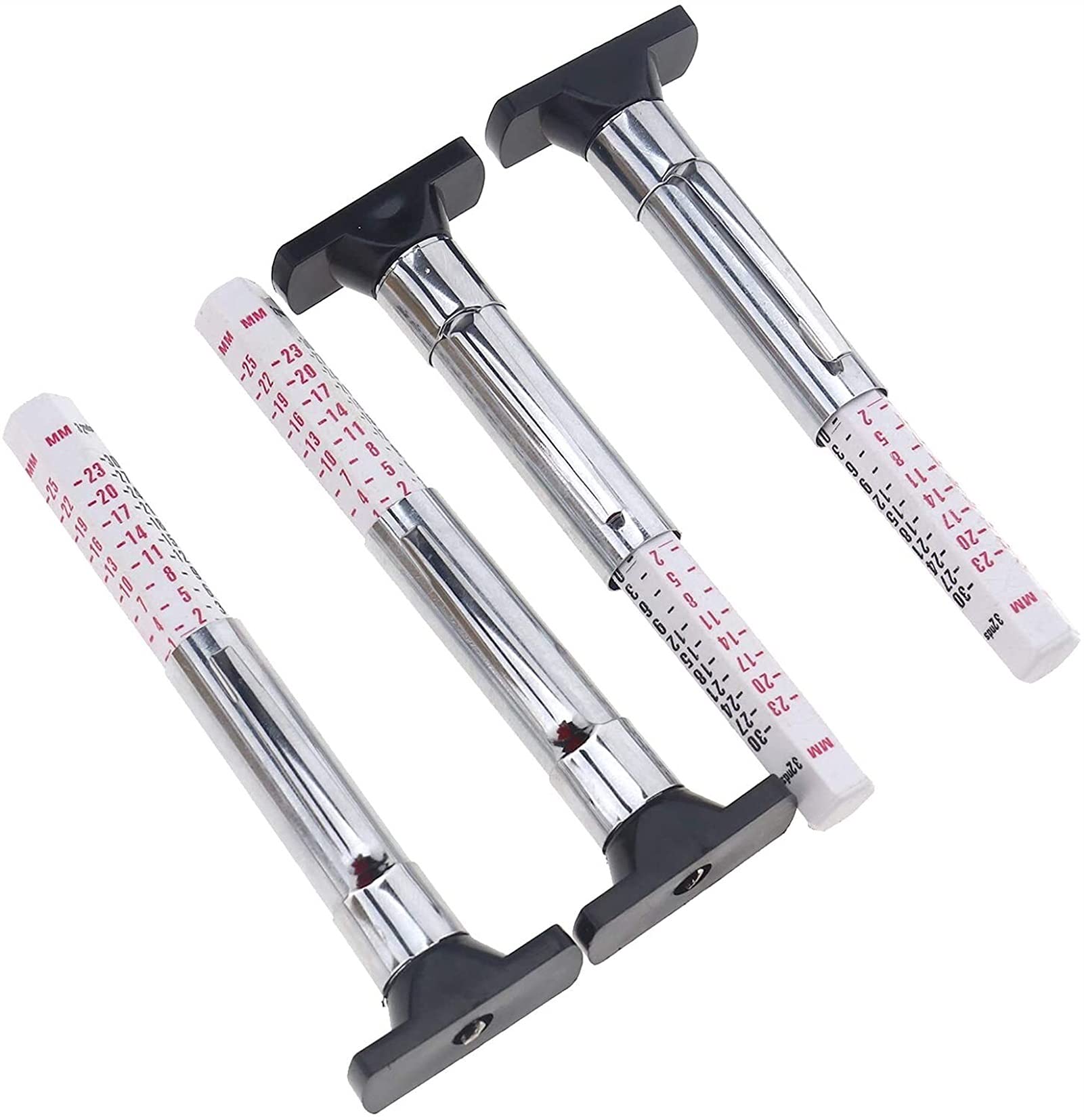 XMING 4pcs Auto Motorradfahrrad Reifen -Profiltiefe Tiefenmessachtermessungen Rullers