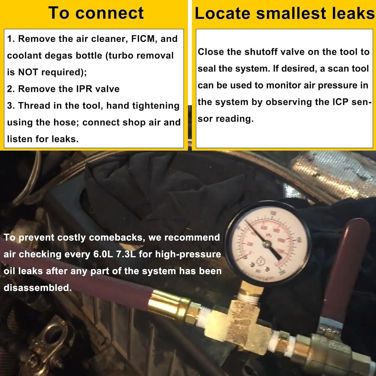 Multifunctional Pressure Testing Set for Engines High Pressure Oil Systems IPR Diagnostics and Leak Finder Detection