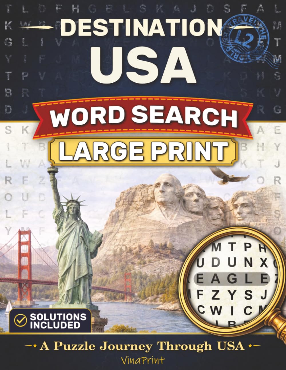 Destination USA Word Search Large Print: A Puzzle Journey Through the United States | Easy-to-Read Puzzles