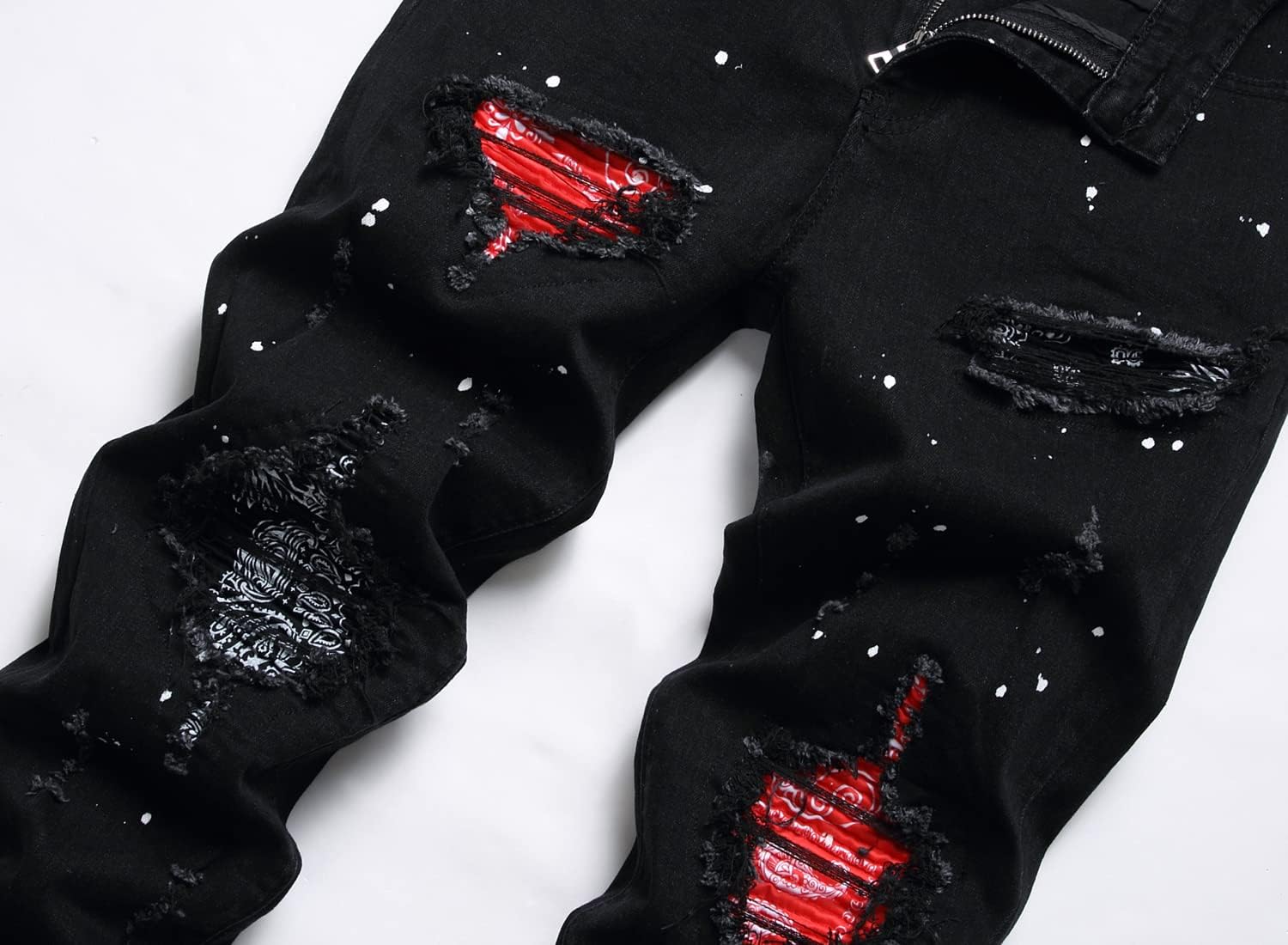 Men's Slim Fashion Ripped Straight Holes Stretchy Jeans - Image 2