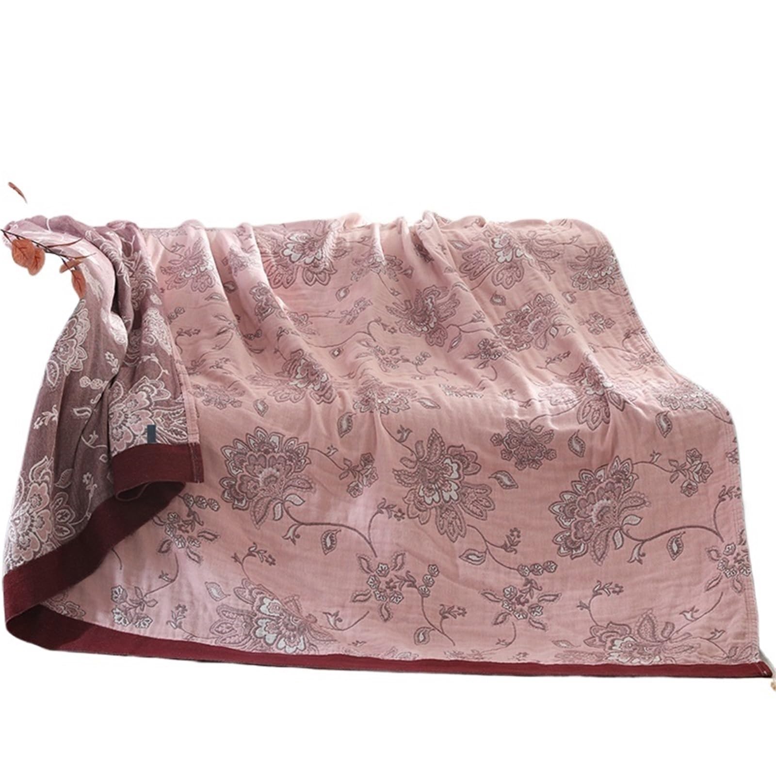 FIgpmwld Pure Cotton Muslin Throw Blanket Multicolor Multiple Sizes(Color1,200x230cm-79x91inch)