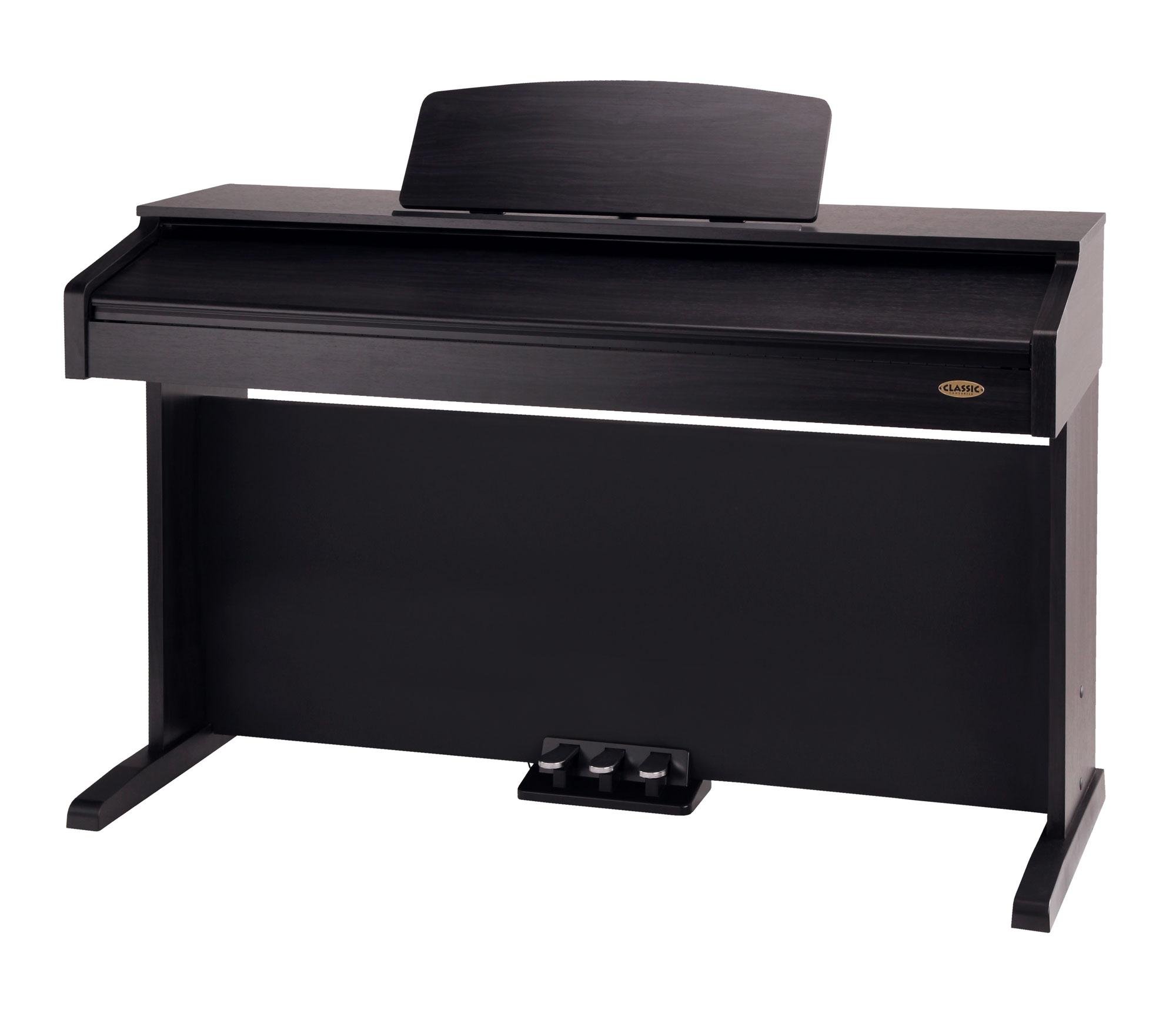Classic Cantabile DP-210 RH E-Piano Bois de Rose, Polyphonie 64 voix | Clavier HA-88-S500 avec 88 touches à mécanique à marteaux, Soft, Medium, Hard, 1 morceau démo interne, 26 sons WMA, Chorus