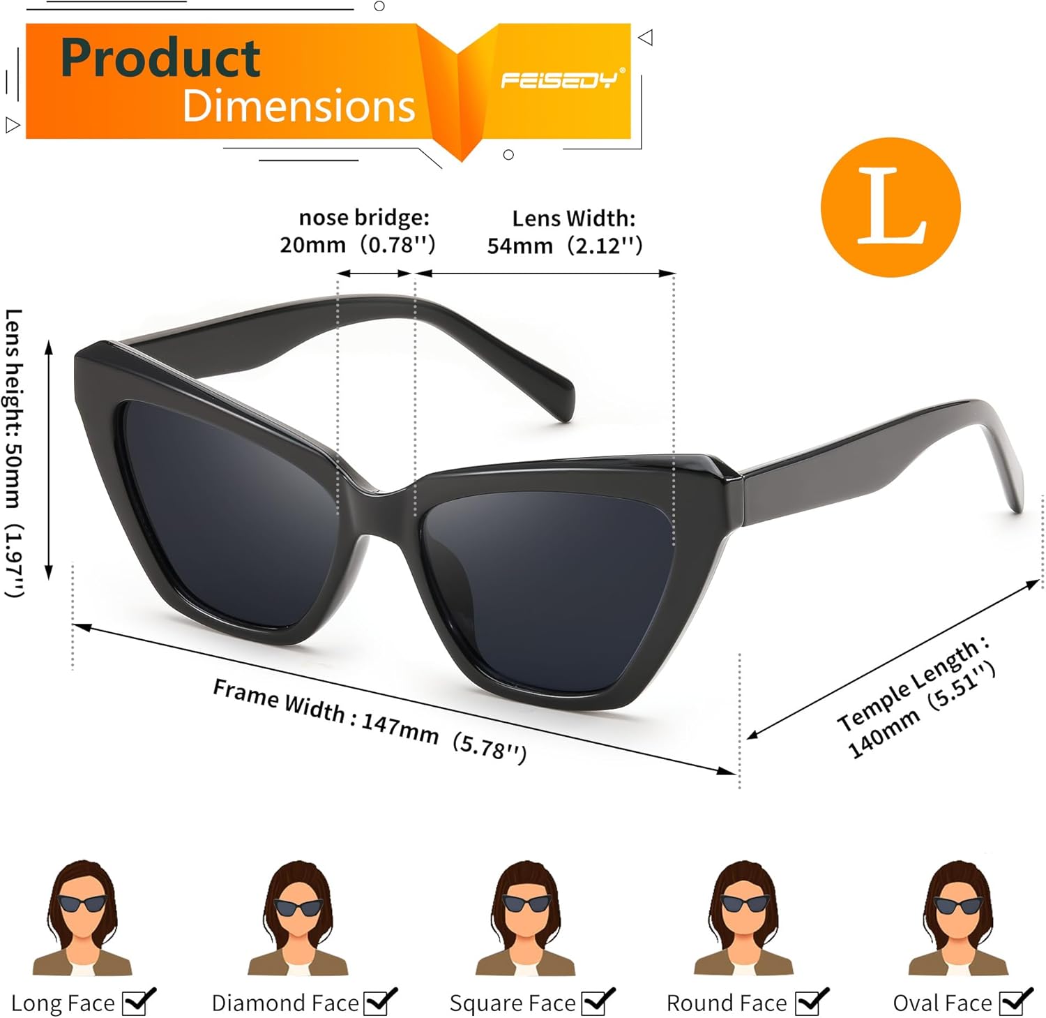 FEISEDY Retro Cat Eye Sunglasses for Women UV400 Protection Small Vintage Chic Shades B0132 - Image 6