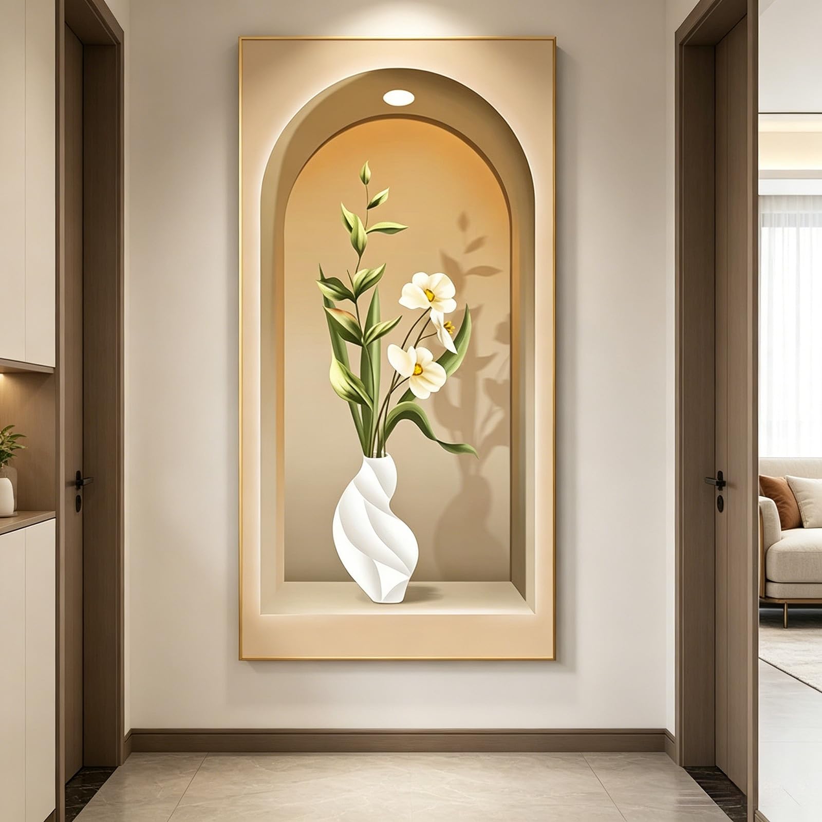 Art mural minimaliste toile LED salon décoration moderne coucher de soleil 3D
