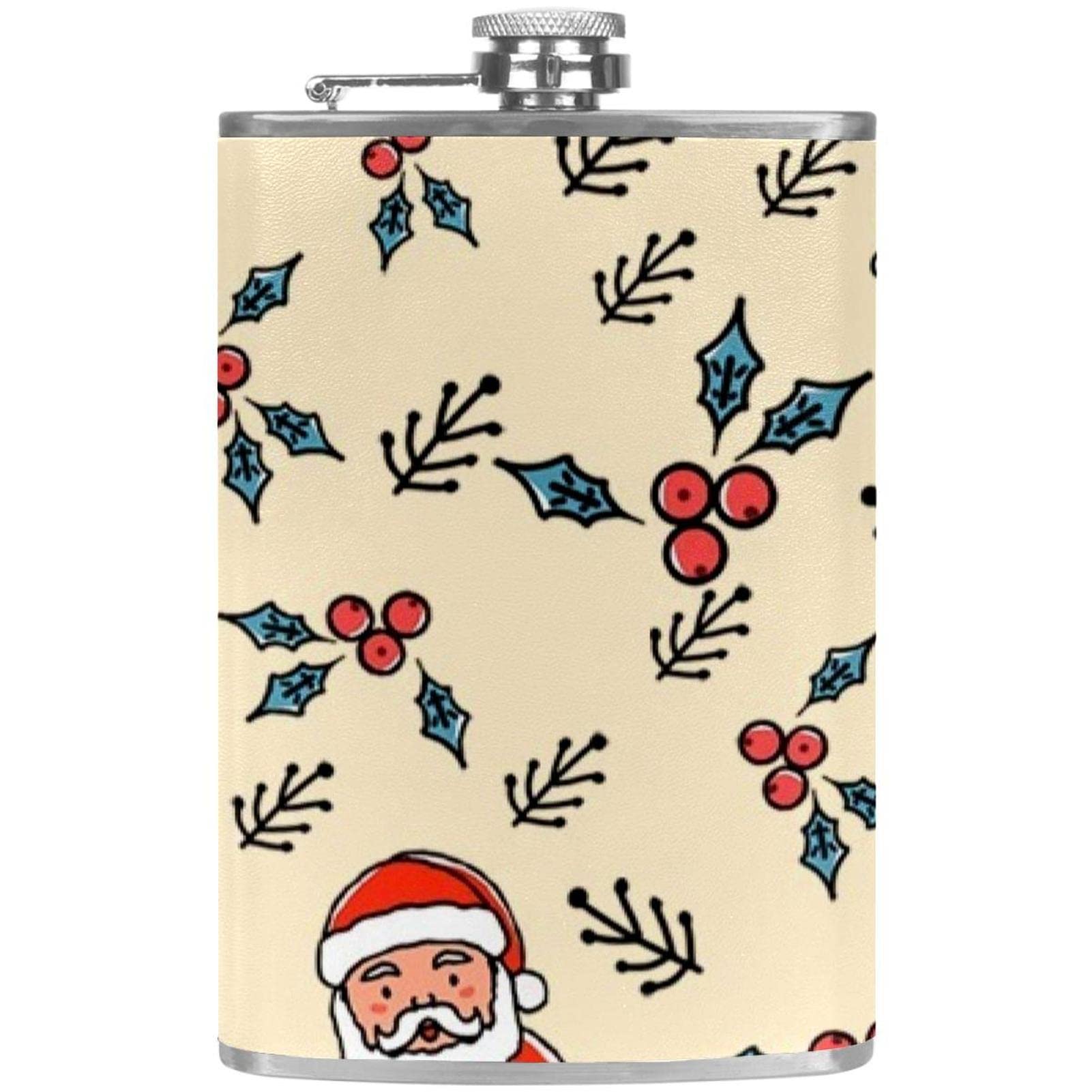 Flasque de Noël pour homme et femme le cadeau idéal avec entonnoir et motif Père Noël