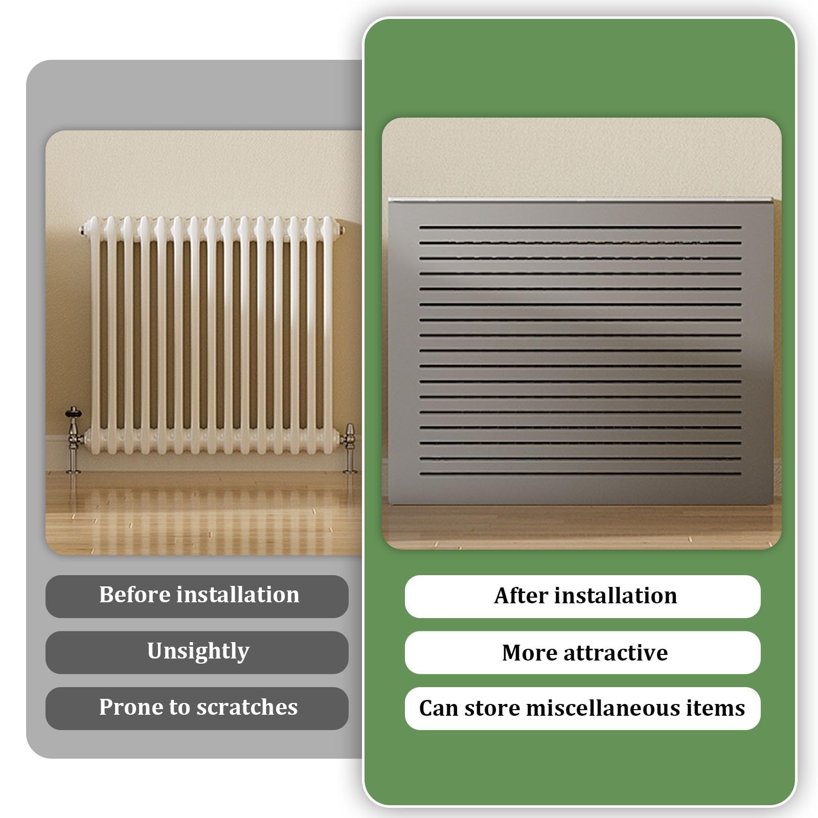 Coperture riscaldanti in MDF per termosifoni, con ripiano superiore, ripiano per radiatore