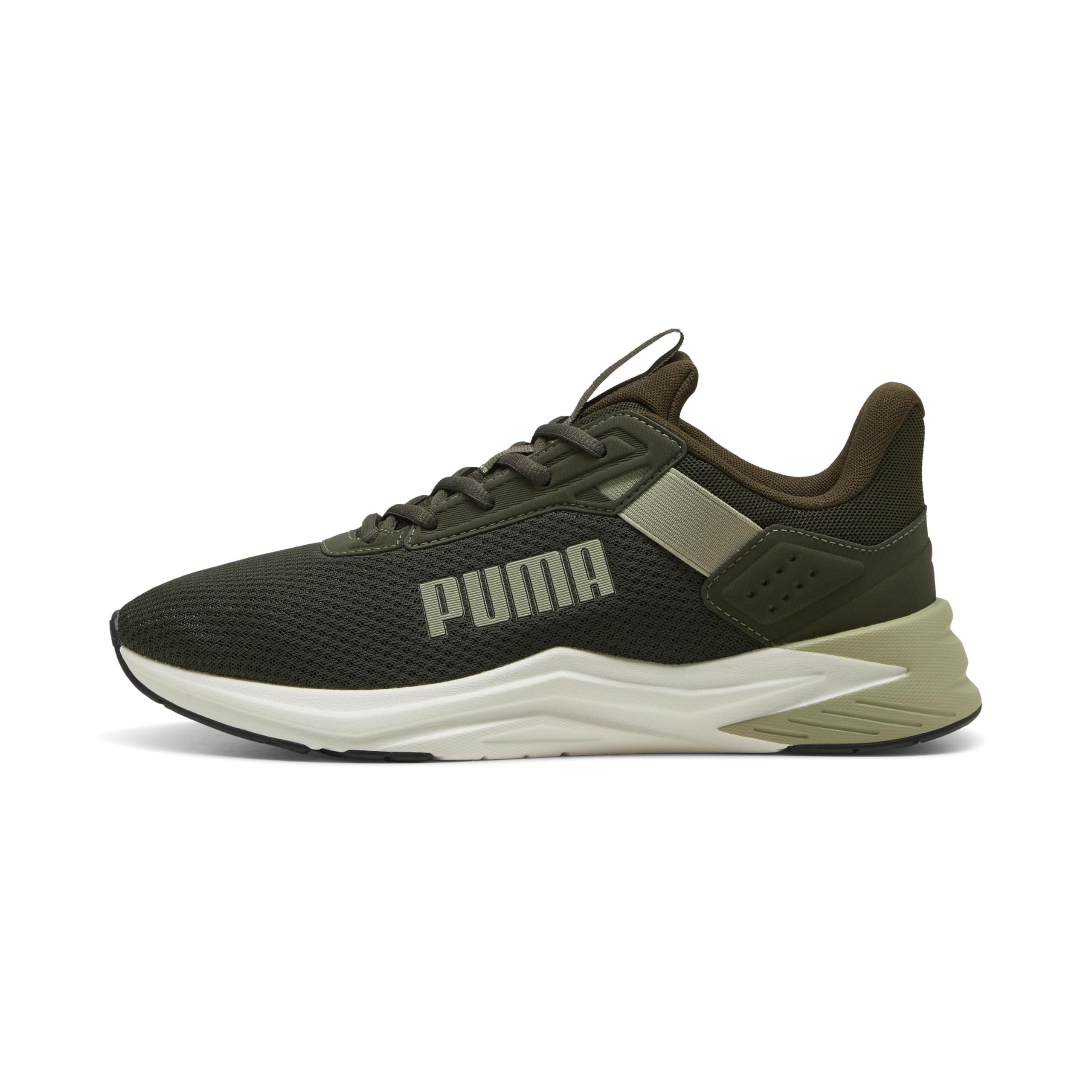 Puma Botines unisex FTR Wave Black White Blac, Dark Olive Lux Army Glowing Red, 44.5 EU