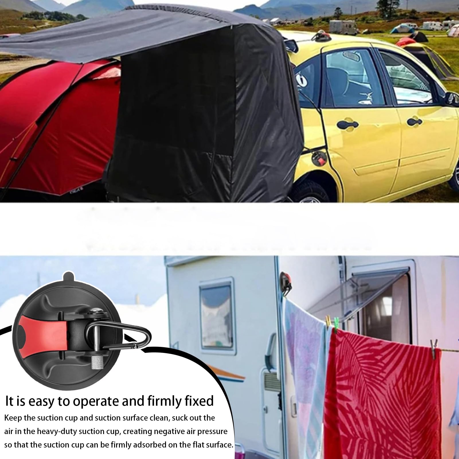 Sterke zuignaphaken, grote vacuüm-organizer, ophangsysteem voor glazen wandramen, campingluifel, bevestigingsaccessoires voor camper, boot Auto en motor