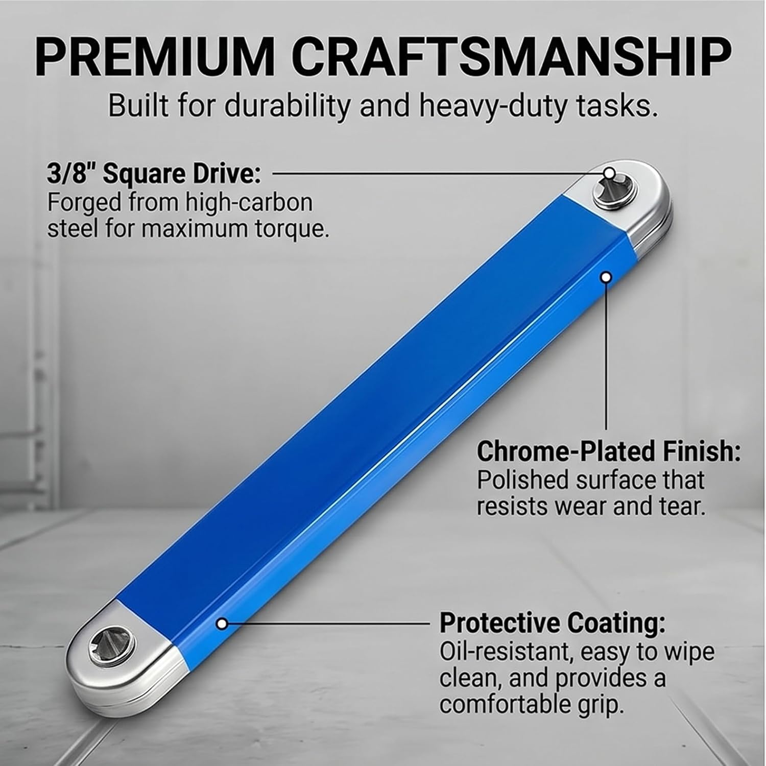 Bolthero Offset Extension Wrench, 15.4" Zero-Degree Chain-Drive Extender, 0.8" Ultra-Thin Profile, 4 Adapters 1/4" 3/8" 1/2" Drive, 53 Ft/Lb Impact Ready For Automotive Tight Space Repai (orange)