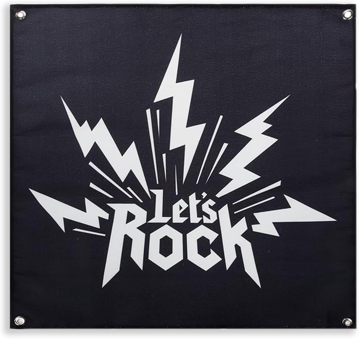 Let's Rock Large Canvas Banner - Heavy-Duty Fabric Rock and Roll Backdrop for Concerts, Rock Theme Birthdays - Punk Rock Posters Wall Banners - Rock Music Decor Party Decoration Supplies