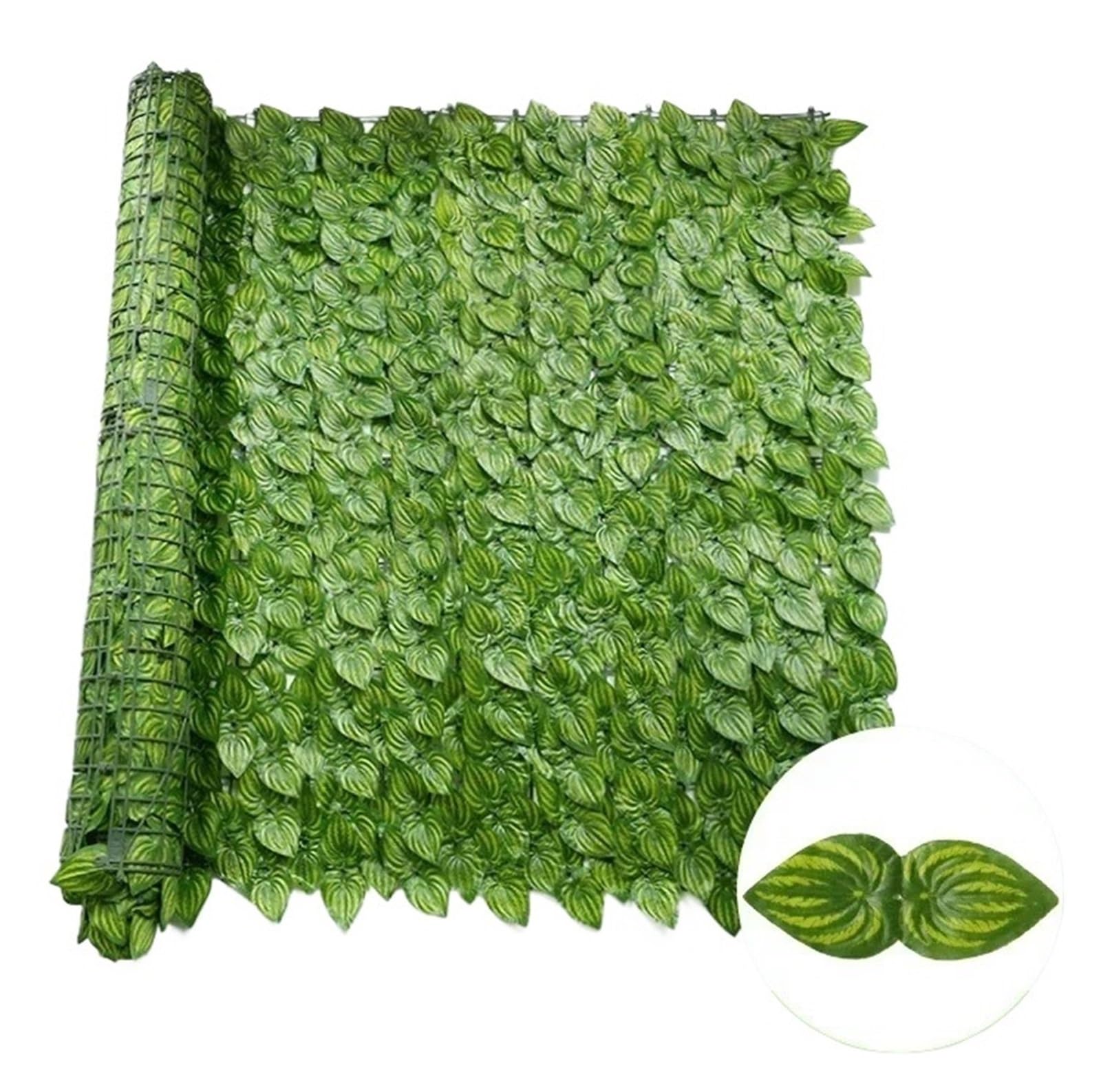 Artificial Leaf Privacy Fence Screen Fake Hedge Panels Balcony Ivy Leaves for Wall Garden Patio Decor(WL-CY-XG,50X300CM)