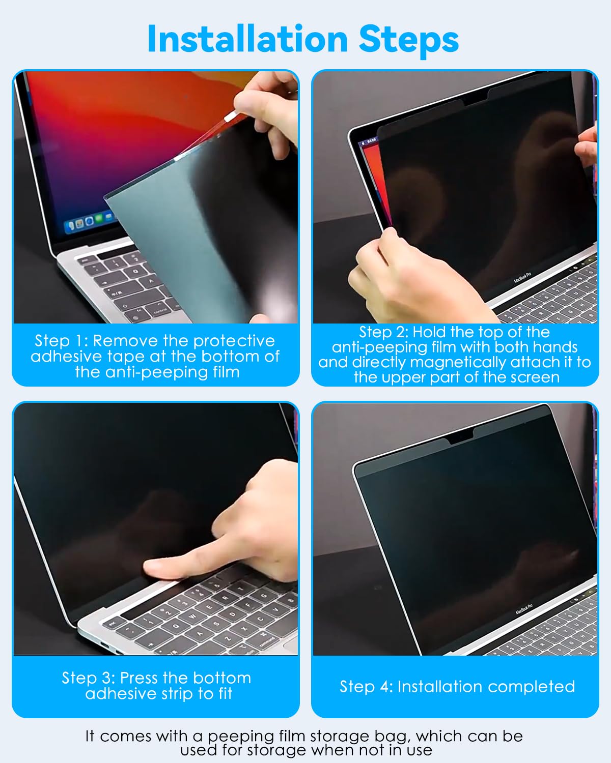 CloudValley Schermo magnetico per la privacy per Macbook Pro 16 e 16,2 pollici 2021-2025 (M1, M2, M3, M4), filtro antiriflesso opaco rimovibile e facile da installare con copertura per fotocamera