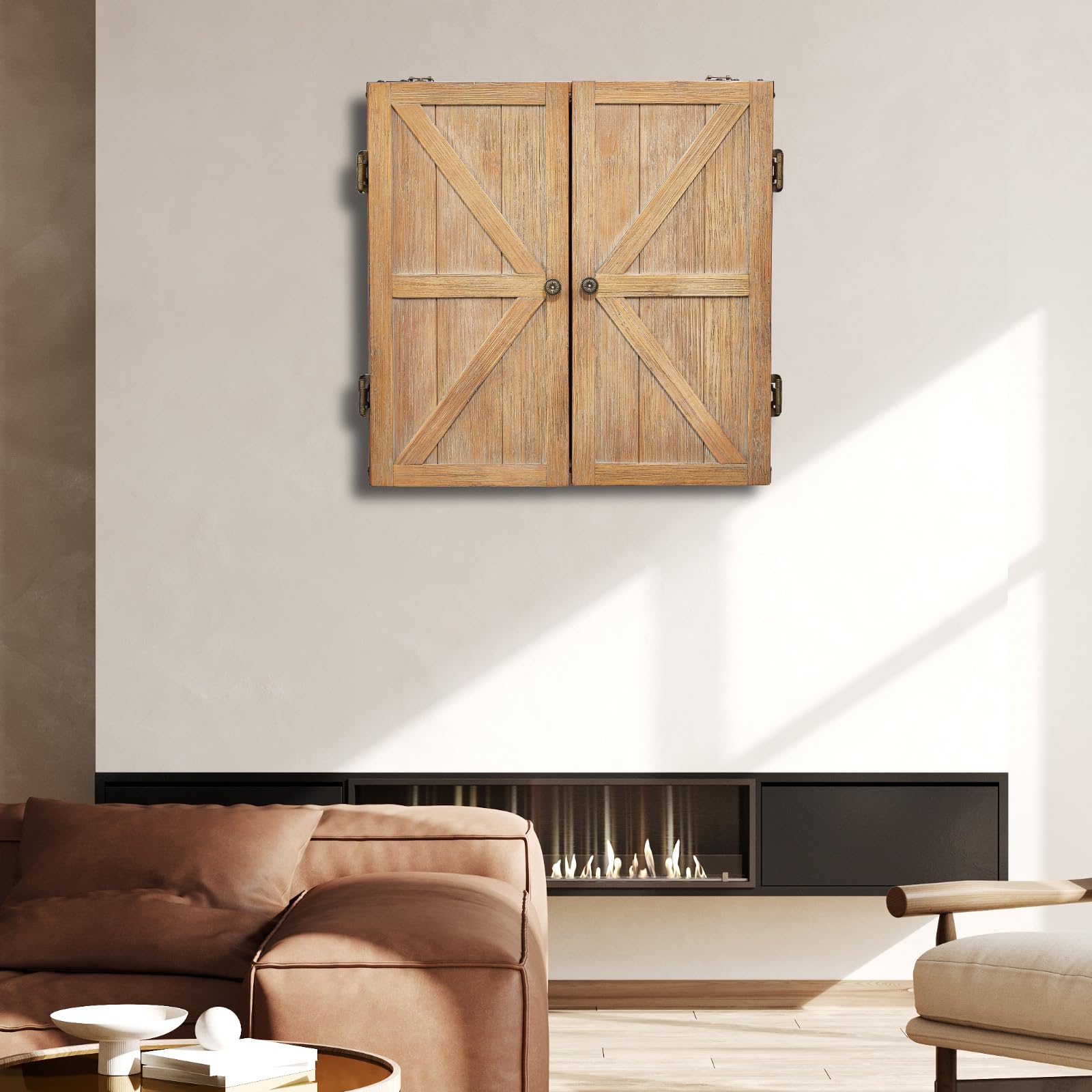VEVOR Gabinete para Dardos de Madera Maciza, Tamaño Oficial con Accesorios, Fácil de Ensamblar, Juegos de Cricket (Tablero de Dardos no Incluido), Fácil de Limpiar