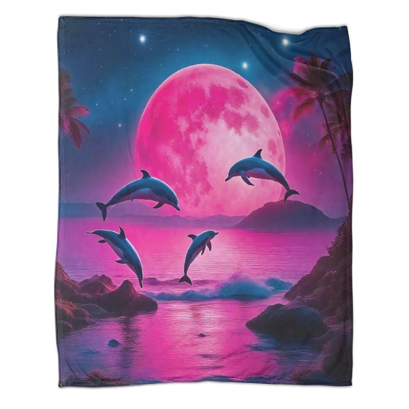 Couverture jetable dauphin 3D en flanelle 150x200 cm pour lit