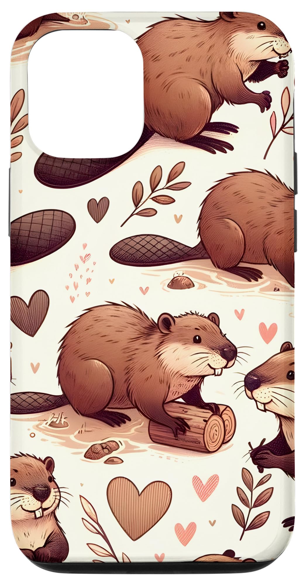iPhone 13 Cute Beavers Pattern Beautiful Beaver Case – BigaMart