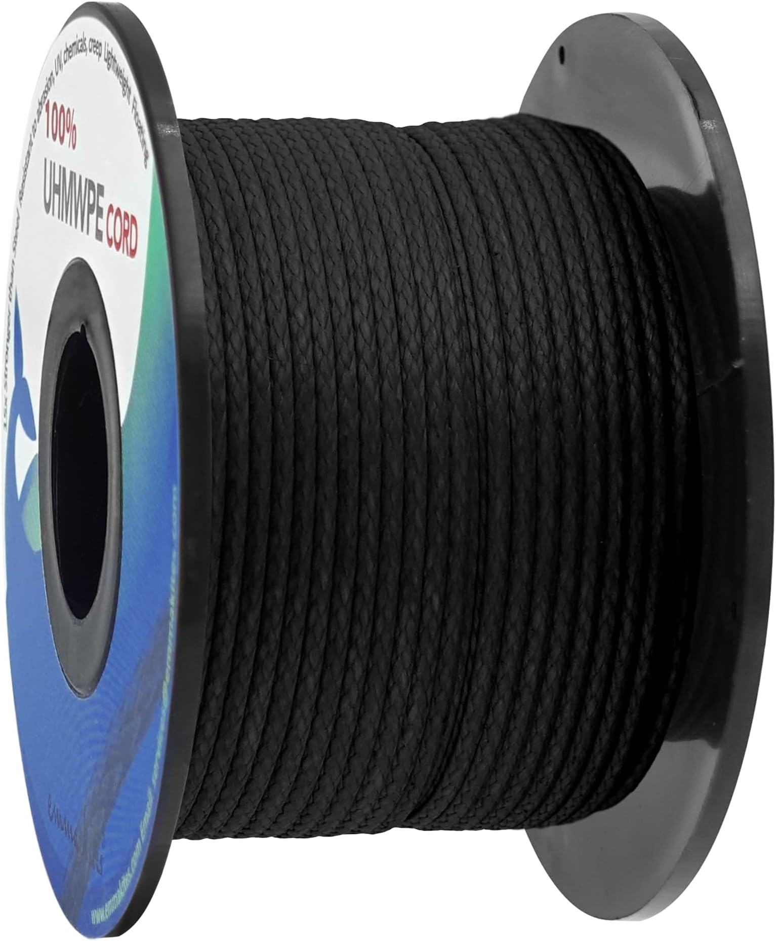 emma kites Black 0.8mm UHMWPE Micro Cord Rope Whipping Twine Durable Repair Cord Thread for Heavy Duty Canvas Tarps Bags Emergency Line for Backpacking Survival 100Ft 220Lb