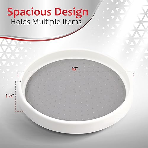 Miniatura 2 de Lazy Susan - Tocadiscos giratorios, antideslizante, grande, Lazy Susan para gabinete y refrigerador, mesa giratoria de plástico, 10 pulgadas - por