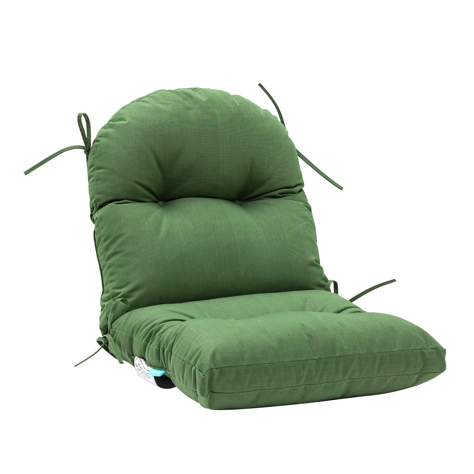 QILLOWAY Indoor Outdoor Seat Back Chair Pads Tufted Cushion, Spring/Summer Seasonal Replacement Cushions. (1Count, Dark Green)