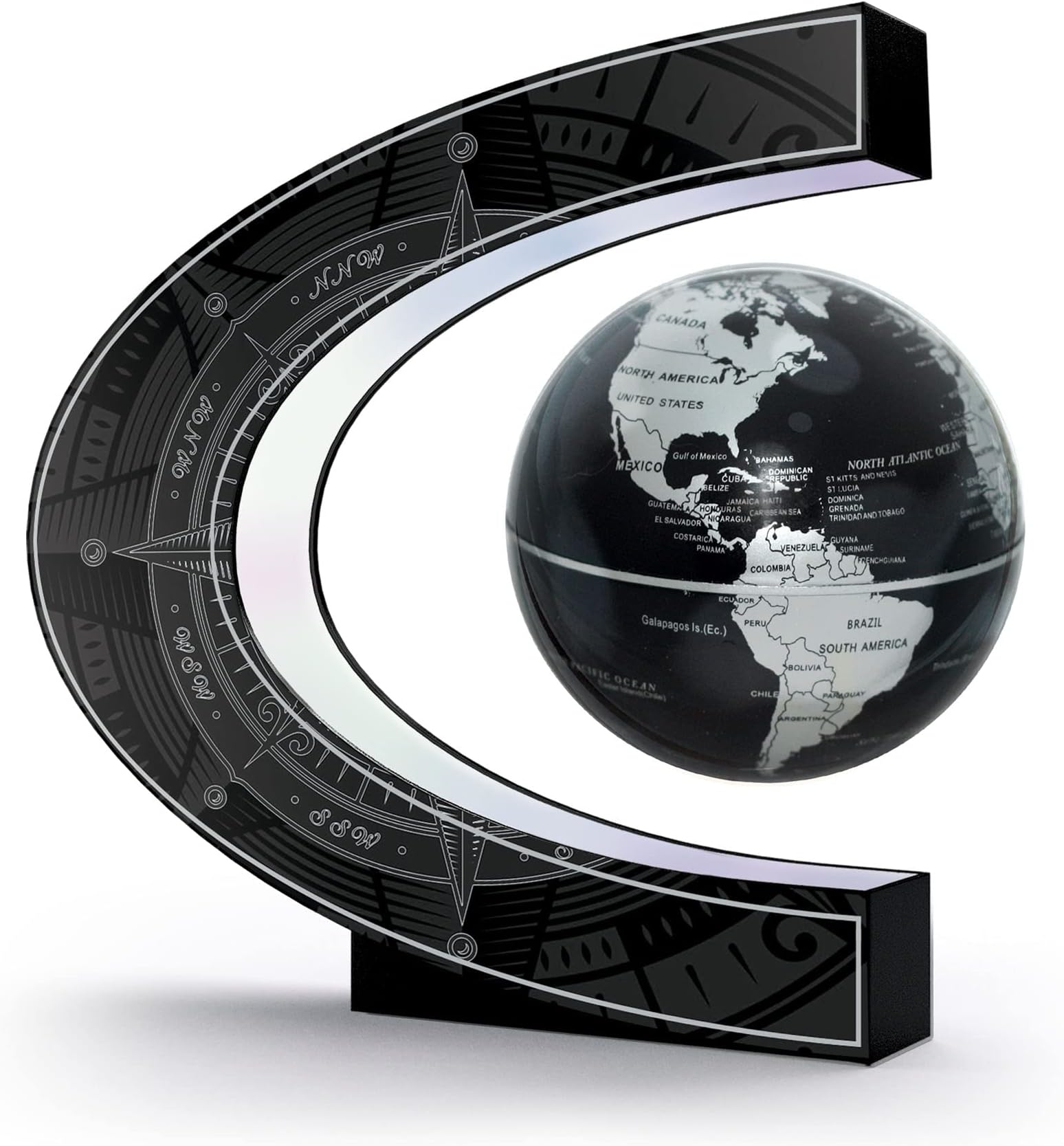 Levitating Globe Illuminated Sculpture