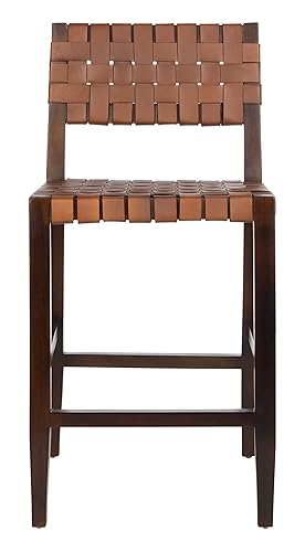 Safavieh Home Collection Paxton Cognac and Walnut Woven 24-inch Leather