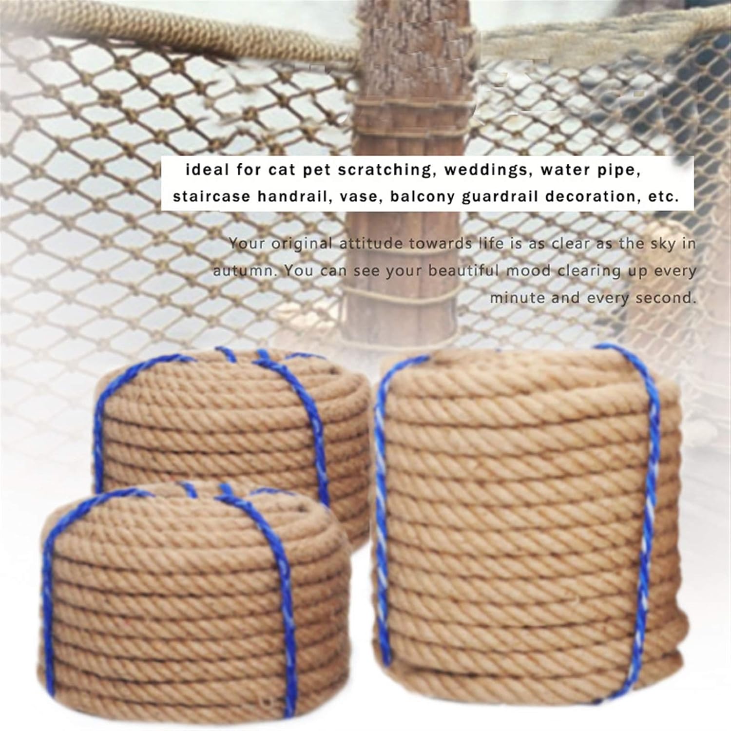 Lueao Cqinju-Jute Twine 4mm Natural Jute Twine Rope Cord Hemp Macrame String, DIY Vintage Wedding Party Craft Pet Handmade Decoration, Durable Packing String (Color : 50M)