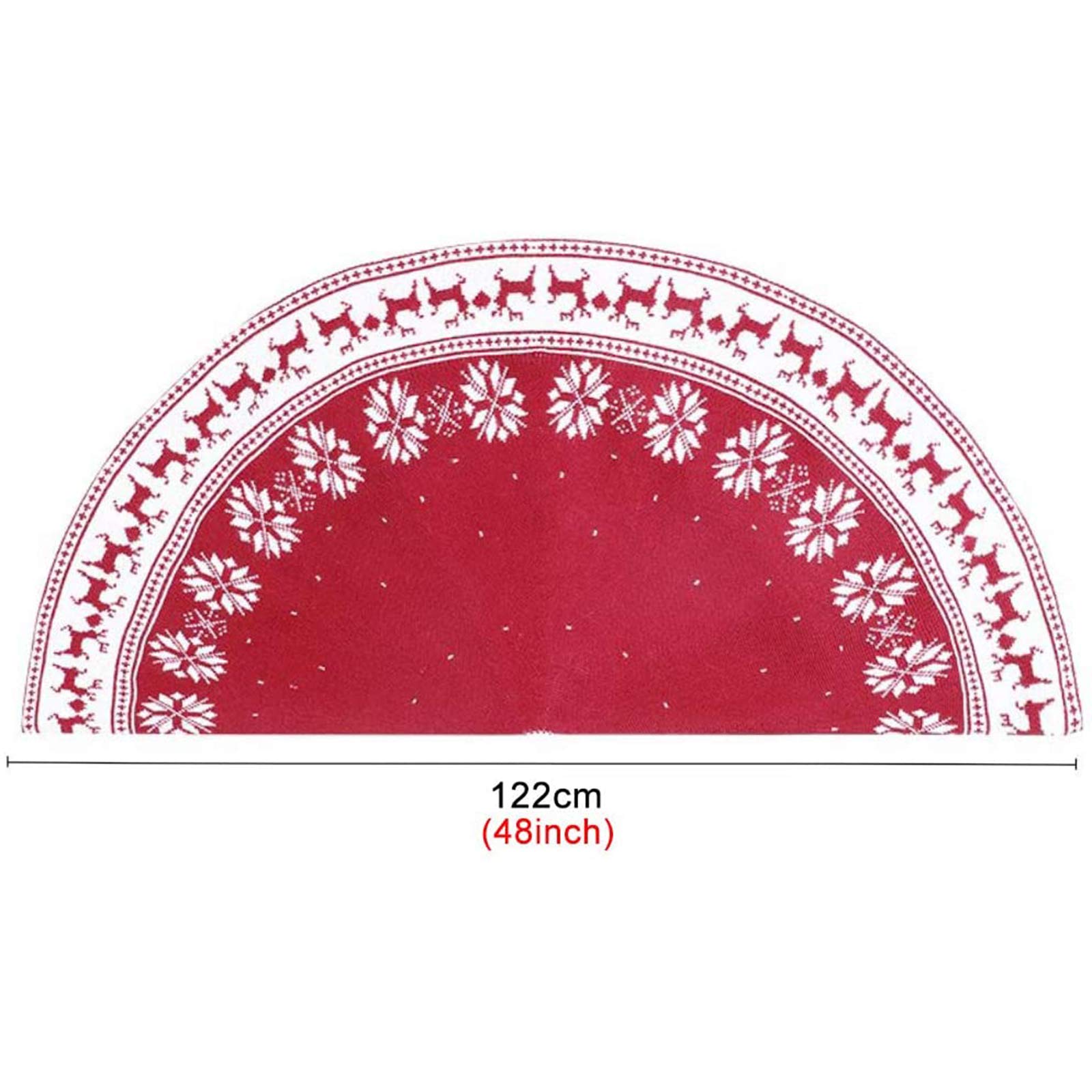Gonna Per Albero Di Natale Elrene – Rotonda 122 Cm, Rosso Verde Oro Con Stella Di Natale