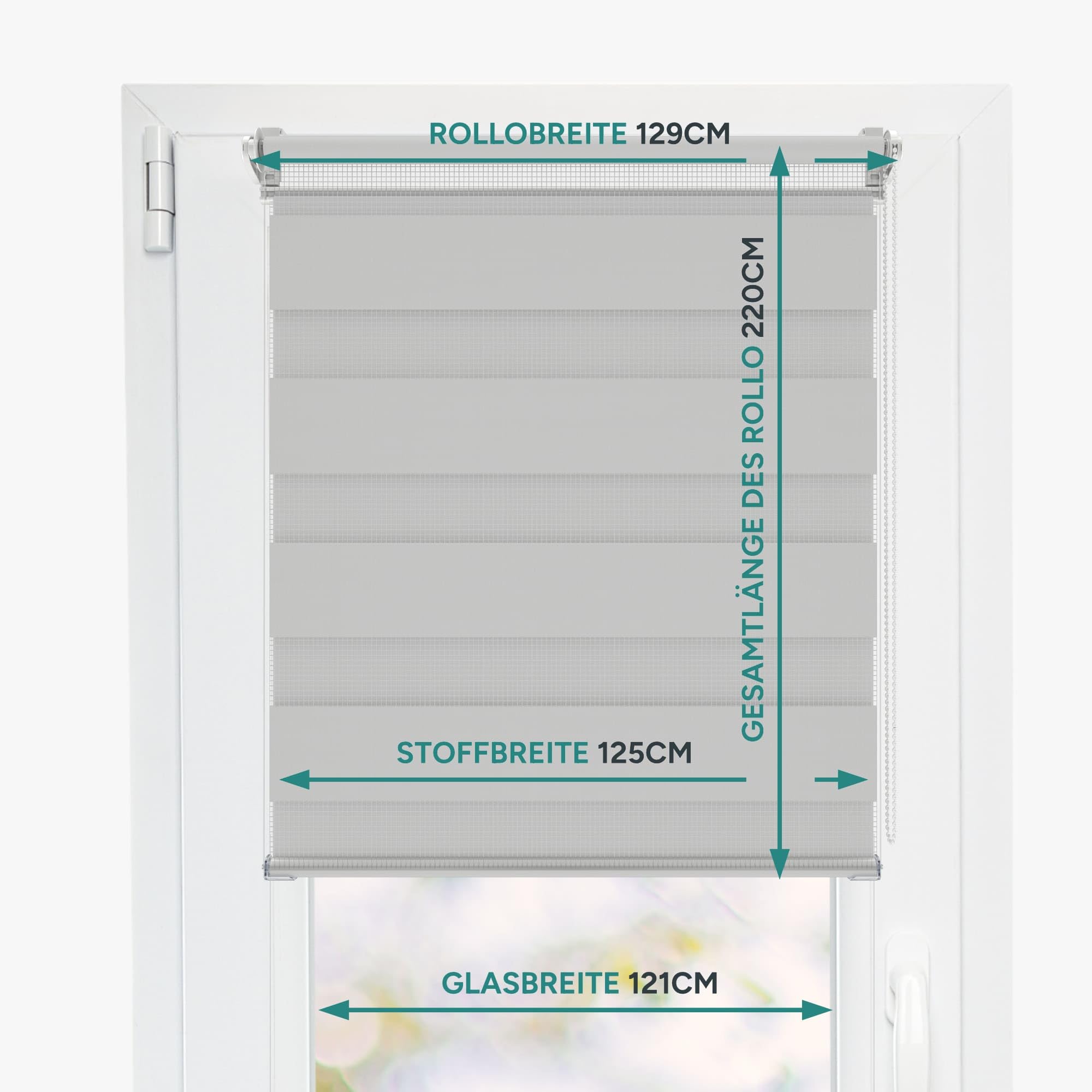 Estika Store Enrouleur Jour Nuit Klemmfix sans perçage - Largeur au Choix Tous Les 1 cm - 125 x 220 cm - Gris Clair - Store à enroulement, Double Tissu, pour fenêtres intérieures